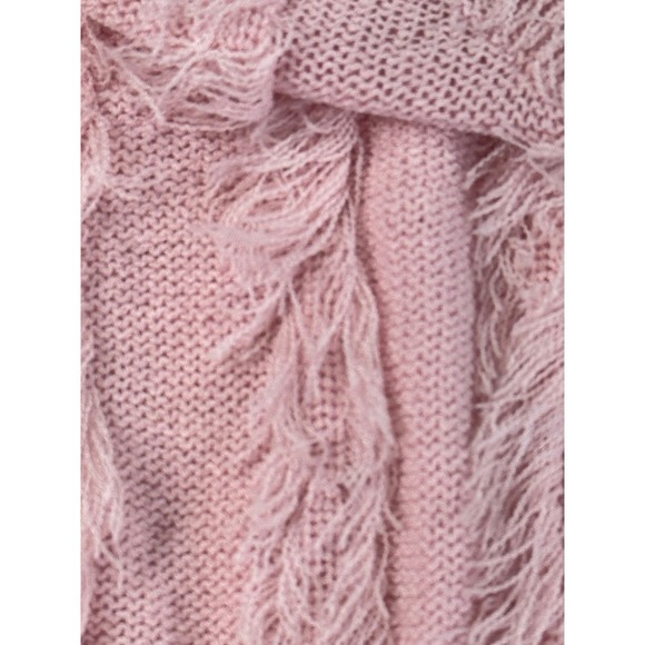 *Vintage* Loubella 90'S EYELASH Fringe KNIT V-neck Sweater Pink One Size - Picture 5 of 7